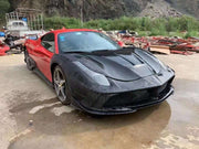 2010-2016 458 Mansory Style Half Carbon Fiber Front Rear Bumper Hood Side Skirts Body Kit For Ferrari 458 Italy And Speciale