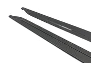 FLAT SHAPE CARBON FIBER SIDE SKIRTS EXTENSION ROCKER PANEL FOR BMW M3 G80 M4 G82 2020+  Set include:    Side Skirts Material: Carbon Fiber NOTE: Professional installation is required 