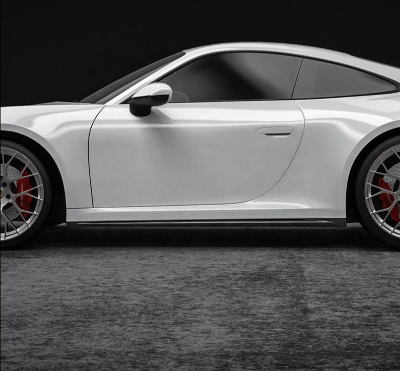 Forza Dry Carbon Side Skirts For Porsche 911 (992) Carrera 4 S 4S  Set include:  Side Skirts Material: Dry Carbon  Note: Professional installation is required