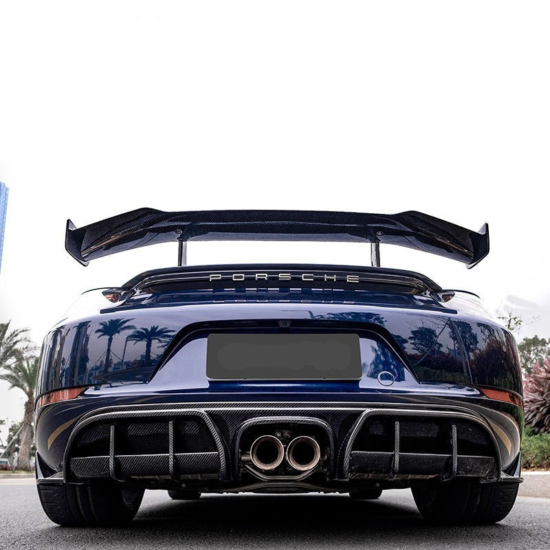 Forza Dry Carbon Rear Diffuser For Porsche 718 Cayman Boxter 2016+  Set Incude:  Rear Diffuser Material: Dry Carbon  NOTE: Professional installation is required. 