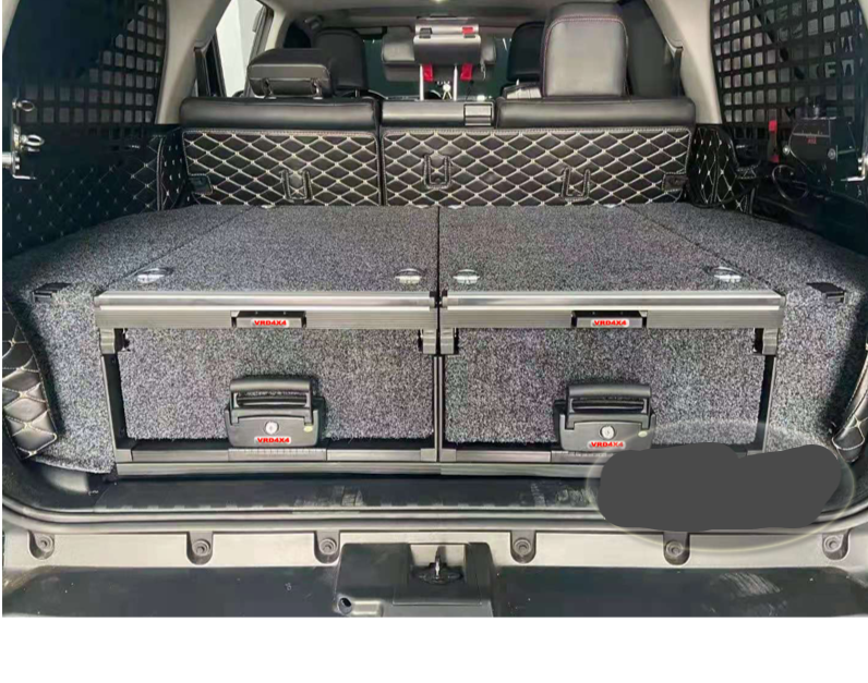 Slide Kitchen Drawer Systems For Toyota 4Runner by Forza Performance  Simplify the storage and organization of equipment and valuables. These lockable drawers with integrated deck and faceplates were designed specifically for the Toyota 4Runner. Hide the contents from prying eyes, while creating a more convenient and easily accessible storage space in your car. Designed solidly for tough for both on and off-road travel.
