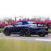 Forza Dry Carbon Rear Bumper Canards For Porsche 718 Cayman Boxter 2016+  Set Incude:  Canards Material: Dry Carbon  Will Fit Only With Our Rear Bumper  NOTE: Professional installation is required. 