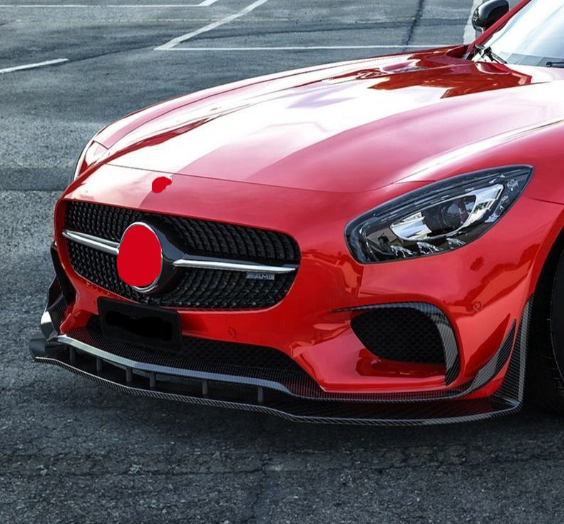 Forza Dry Carbon Front Bumper Canards For Mercedes Benz AMG GT AMG GT S 2014-2016  Set include:  Canards Material: Dry Carbon  Note: Professional installation is required