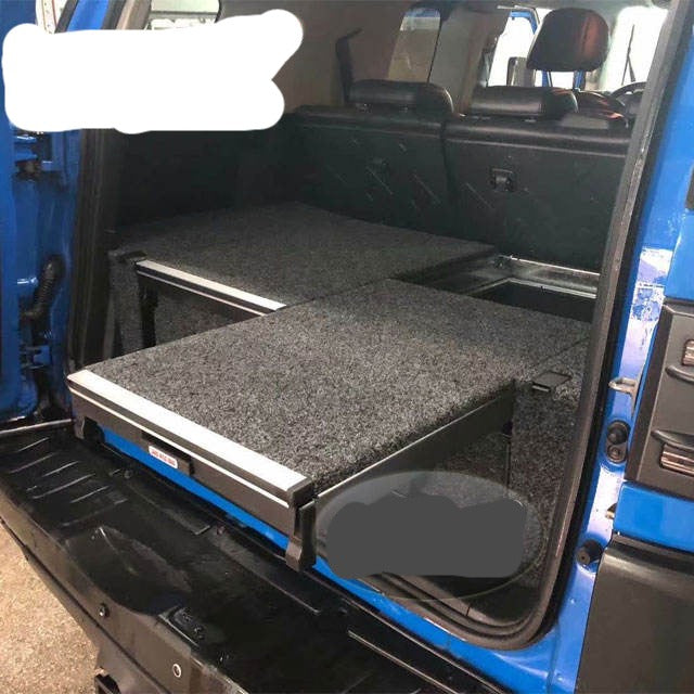 Slide Kitchen Drawer Systems For Toyota FJ Cruiser by Forza Performance  Simplify the storage and organization of equipment and valuables. These lockable drawers with integrated deck and faceplates were designed specifically for the Toyota FJ Cruiser. Hide the contents from prying eyes, while creating a more convenient and easily accessible storage space in your car. Designed solidly for tough for both on and off-road travel.