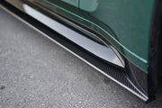 FLAT SHAPE CARBON FIBER SIDE SKIRTS EXTENSION ROCKER PANEL FOR BMW M3 G80 M4 G82 2020+  Set include:    Side Skirts Material: Carbon Fiber NOTE: Professional installation is required 