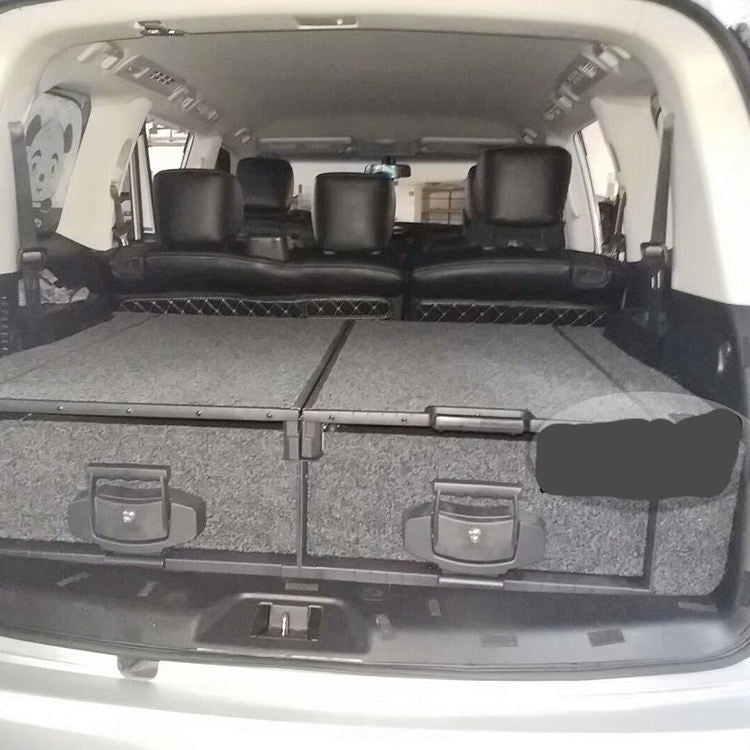 Slide Kitchen Drawer Systems For Nissan Patrol Y62 by Forza Performance  Simplify the storage and organization of equipment and valuables. These lockable drawers with integrated deck and faceplates were designed specifically for the Nissan Patrol Y62. Hide the contents from prying eyes, while creating a more convenient and easily accessible storage space in your car. Designed solidly for tough for both on and off-road travel.