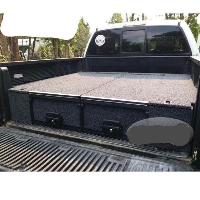Slide Kitchen Drawer Systems For Toyota Tundra by Forza Performance  Simplify the storage and organization of equipment and valuables. These lockable drawers with integrated deck and faceplates were designed specifically for the Toyota Tundra. Hide the contents from prying eyes, while creating a more convenient and easily accessible storage space in your car. Designed solidly for tough for both on and off-road travel.