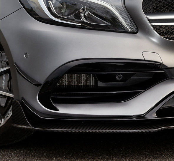 Forza Carbon Front Lip For Mercedes Benz A Class A45 AMG   Set include: Front Lip Material: Carbon  Note: Professional electrician installation is required