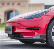 Forza Dry Carbon Front Lip For Tesla Model 3 2016+  Set Incude:  Front Lip Material: Dry Carbon  NOTE: Professional installation is required.