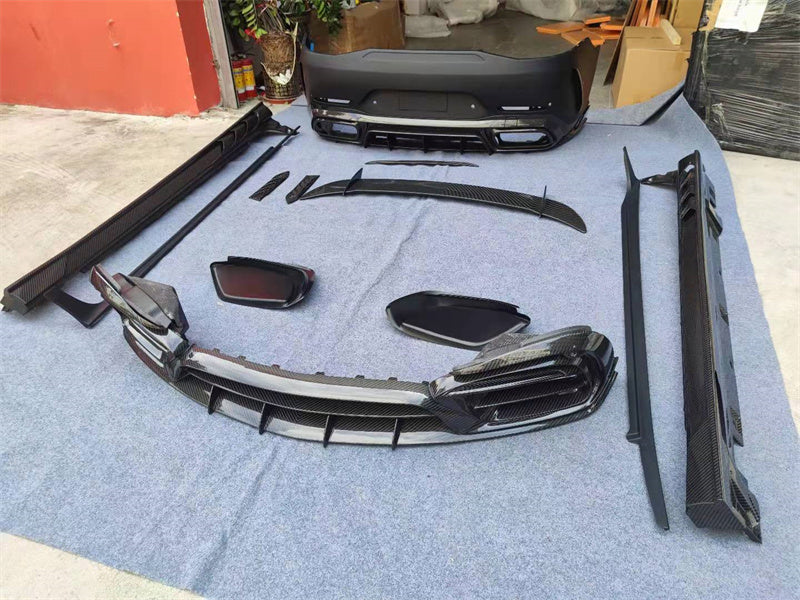 TOPCAR Style Body Kit Front Lip Rear Bumper Diffuser Side Skirts Spoiler Bonnet For Mercedes Benz X290 AMG GT43 GT63S