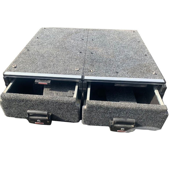 Deployable Slide Drawer Systems For Land Cruiser 200 LC200easily accessible storage space in your car. Designed solidly for tough for both on and off-road travel.  Measurements: Fixed 1000*530*275mm / Roller 1000*530*275/150mm  Which drawers are best for me?  We have a turnkey solution and you are able to modify the whole drawers system with:  - Sink faucet  - Kitchen   - Barrier  - Slide floor  - Table Board / Cutting board  - Fridge 