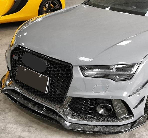 Dry Carbon Fiber Front Splitter For Audi RS7 C7  Set include:  Front Splitter Material: Carbon Fiber  Note: Professional installation is required