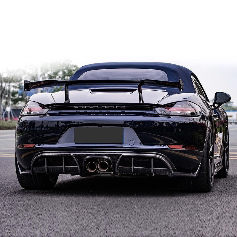 Forza Dry Carbon Rear Spoiler For Porsche 718 Cayman Boxter 2016+  Set Incude:  Rear Spoiler Material: Dry Carbon  NOTE: Professional installation is required. 