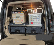 Slide Kitchen Drawer Systems For Land Rover Discovery 4 by Forza Performance  Simplify the storage and organization of equipment and valuables. These lockable drawers with integrated deck and faceplates were designed specifically for the Land Rover Discovery 4. Hide the contents from prying eyes, while creating a more convenient and easily accessible storage space in your car. Designed solidly for tough for both on and off-road travel.