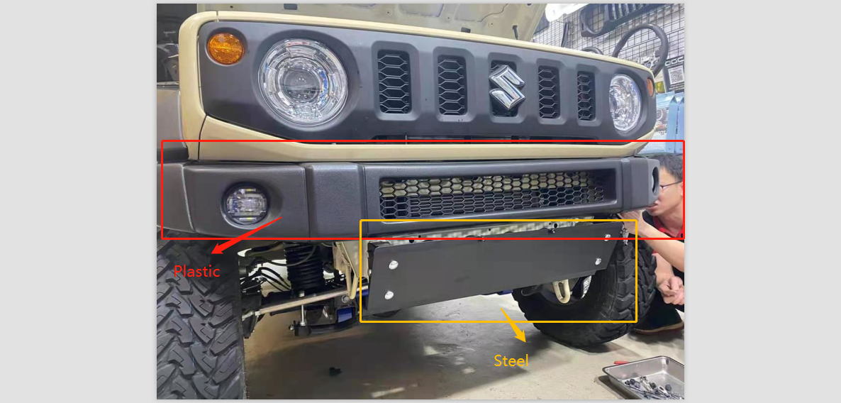 HIGH-BRIDGE FIRST FRONT BUMPER FOR SUZUKI JIMNY JB74 (2018+)
