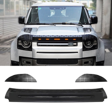 HOOD DEFLECTOR GUARD SHIELD with LED for LAND ROVER DEFENDER