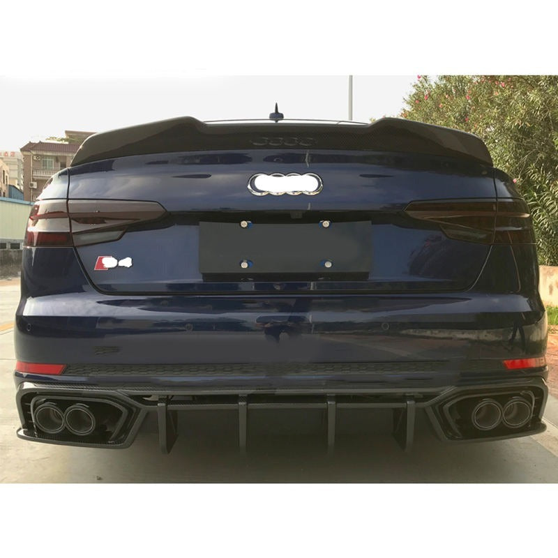 DRY CARBON BODY KIT FOR AUDI S4 B10  Set include:   Front Lip Side Skirt Diffuser Hood Ducktail Spoiler GT Spoiler Bumper Splitter Fog Light Cover MATERIAL: Dry Carbon