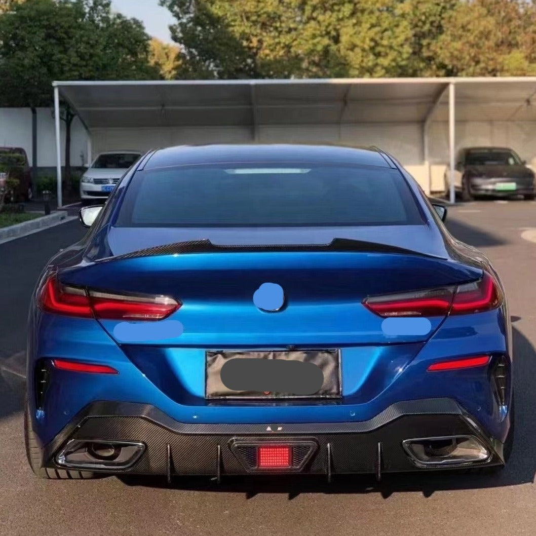 HIGH QUALITY CARBON FIBER REAR DIFFUSER WITH LED LIGHT FOR BMW 8 SERIE ...