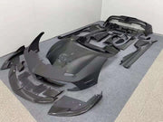 488GTB FRP+CF Material Mansory Style Front Rear Bumper Spoiler Side Skirts Engine Hood Bonnet Wide Body Kit For Ferrari 488 GTB