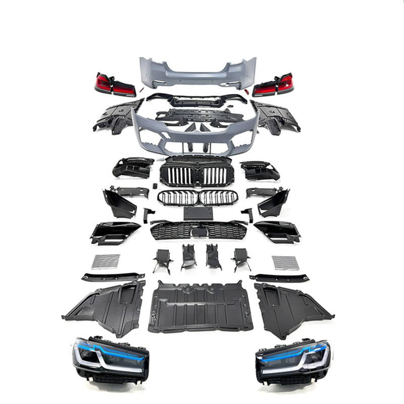 Body Kit for BMW 5 Series G30 F90  FACELIFT M5 2021+  Set include:    M5 Body kit / 21+ M5 Steel Fender M5 Grille / 21+ M-Tech Grille / 21+ M5 Aluminum Hood * Each part can be send separately. If you need, please contact us.