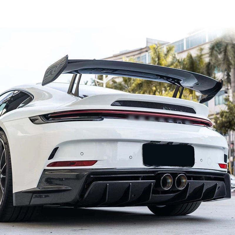 Dry Carbon GT3 Rear Diffuser For Porsche 911 (992) Carrera 4 S 4S  Set include:  Rear Diffuser Material: Dry Carbon  Will fit only with our GT3 Rear Bumper  Note: Professional installation is required