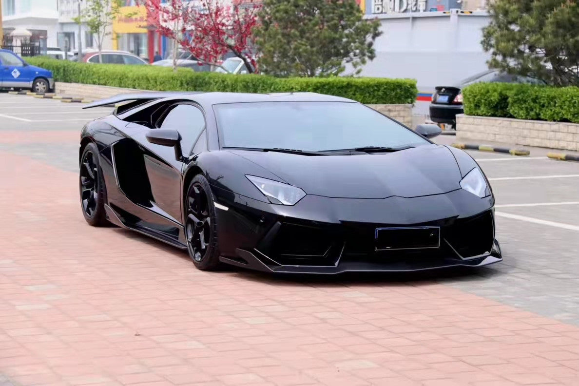 Revozport Style Carbon Fiber Side Skirts Wing Spoiler Rear Diffuser Front Lip For Lambo Aventador LP700 Body Kits