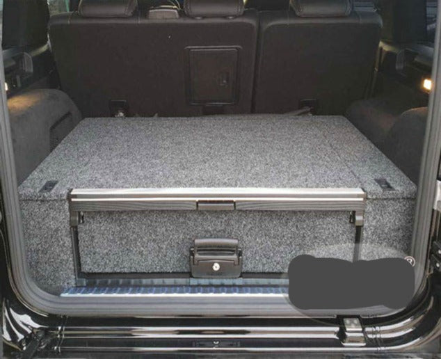 Slide Kitchen Drawer Systems For Mercedes Benz G Class by Forza Performance  Simplify the storage and organization of equipment and valuables. These lockable drawers with integrated deck and faceplates were designed specifically for the Mercedes Benz G Class. Hide the contents from prying eyes, while creating a more convenient and easily accessible storage space in your car. Designed solidly for tough for both on and off-road travel.