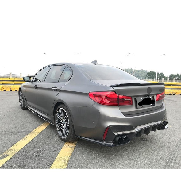 CS Style Dry Carbon Rear Spoiler For BMW M5 F90 5 Series G30 G38 2017-2020  Set Include:  Rear Spoiler Material: Dry Carbon  NOTE: Professional installation is required.