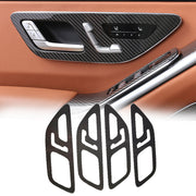 Carbon Interior Parts For Mercedes Benz S Class W223  Set incude:  Dashboard Panel Trim Gear Shift Panel Trim Rear Air Outlet Panel Back Air Vent Seat Display Trim Door Hundle Button Panel Car Door Window Lift Armrest Panel Window Lift Door Button Panel Trim * FOR LEFT DRIVING SIDE, AND STICK ON DIRECTLY*  CONTACT US FOR PRICING  * When purchase please tell us which one you want