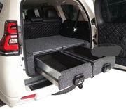 Slide Kitchen Drawer Systems For Land Cruiser Prado 150 LC 150 by Forza Performance  Simplify the storage and organization of equipment and valuables. These lockable drawers with integrated deck and faceplates were designed specifically for the Toyota Land Cruiser Prado 150. Hide the contents from prying eyes, while creating a more convenient and easily accessible storage space in your car. Designed solidly for tough for both on and off-road travel