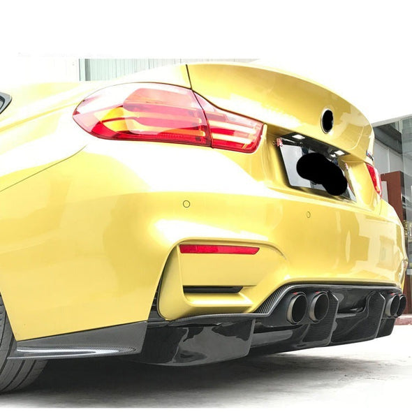PSM Style Dry Carbon Rear Diffuser For M3 F80 M4 F82 F83  Set include:    Rear DiffuserMaterial: Dry Carbon NOTE: Professional installation is required