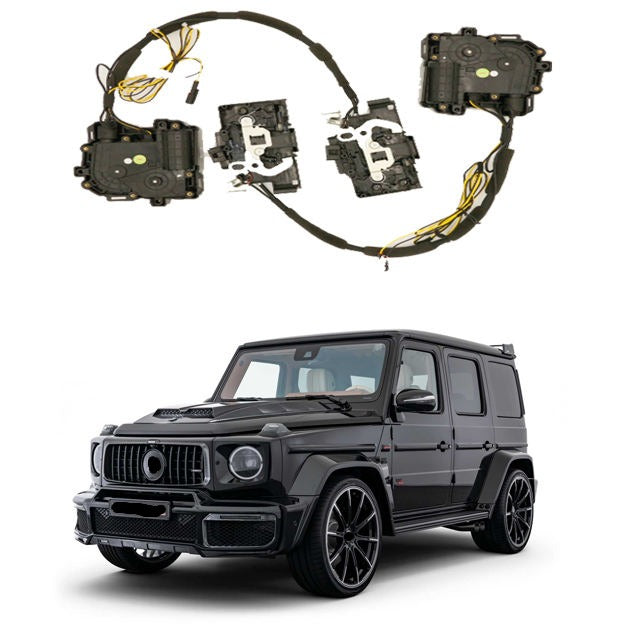 Set Of Door Lock Soft Closer Kit For MERCEDES BENZ G Class  Set include:  2 pcs for front doors 2 pcs for rear doors Note: Very professional installation and electrician is required. Drilling inside doors is required  Important: Before purchase please specify your car model first   We can l send an installation manual by request