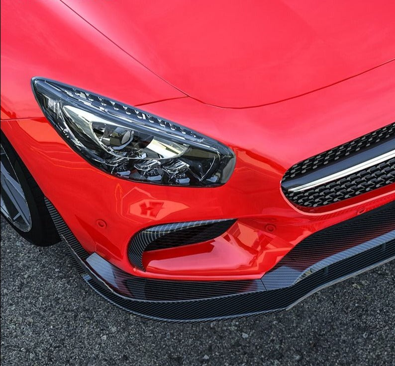Forza Dry Carbon Front Bumper Canards For Mercedes Benz AMG GT AMG GT S 2014-2016  Set include:  Canards Material: Dry Carbon  Note: Professional installation is required