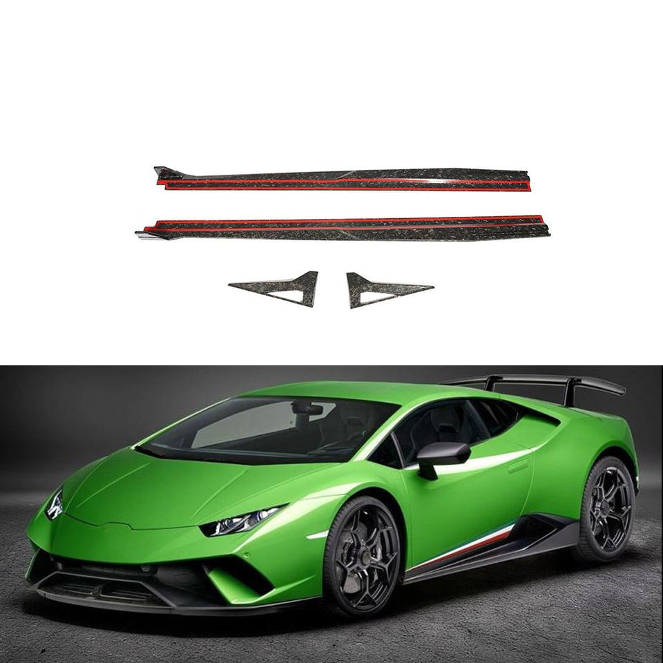 Forged Carbon Side Skirts For Lamborghini Huracan LP640-4 Perfomante 2 Door 2017-2019  Set include: Side Skirts Material: Forged Carbon  NOTE: Professional installation is required during installation.