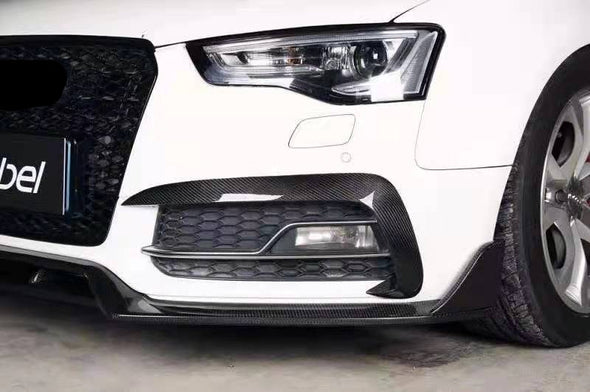 KARBEL CARBON DRY CARBON FIBER FRONT BUMPER UPPER VALENCES FOR AUDI A5 S LINE & S5 2012-2016 B8.5