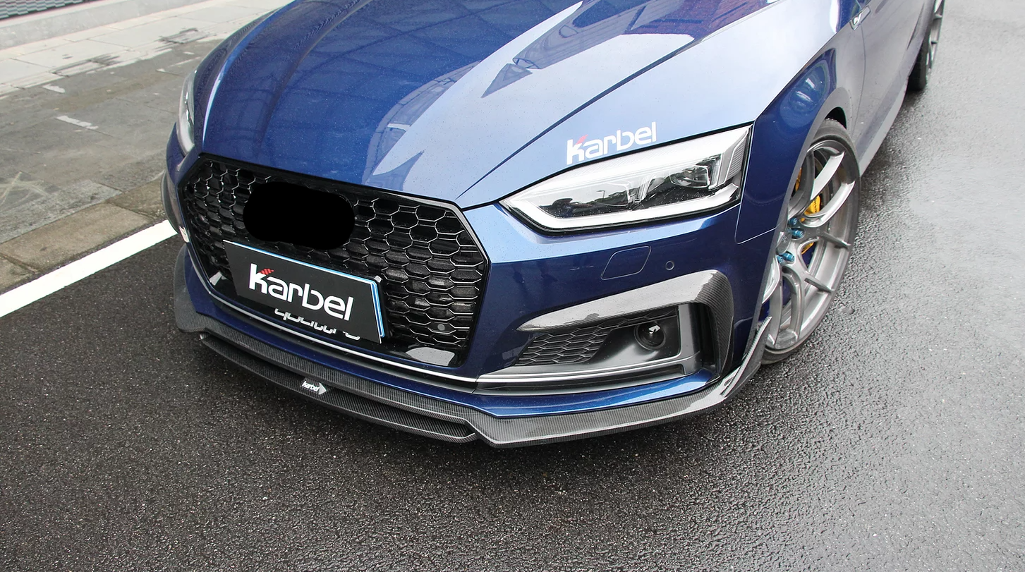 KARBEL CARBON DRY CARBON FIBER FRONT BUMPER UPPER VALENCES FOR AUDI S5 & A5 S LINE 2017-2019 B9