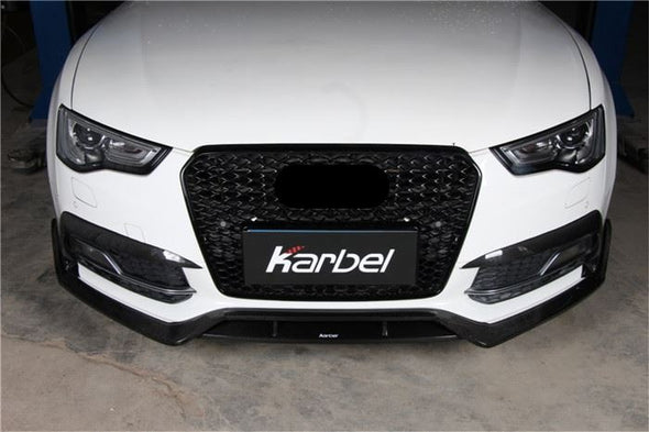 KARBEL CARBON DRY CARBON FIBER FRONT BUMPER UPPER VALENCES FOR AUDI A5 S LINE & S5 2012-2016 B8.5