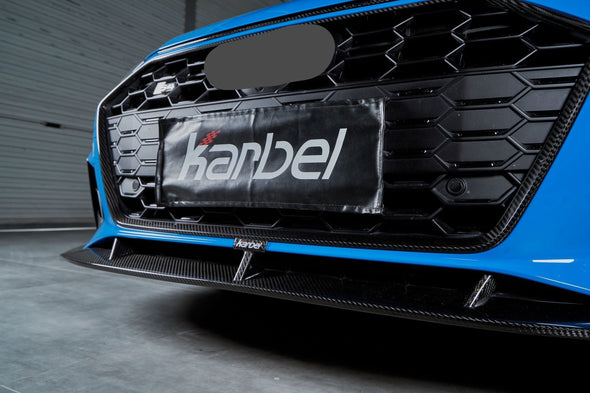 KARBEL CARBON DRY CARBON FIBER FRONT LIP VER.2 FOR AUDI S4 & A4 S LINE 2020-ON B9.5