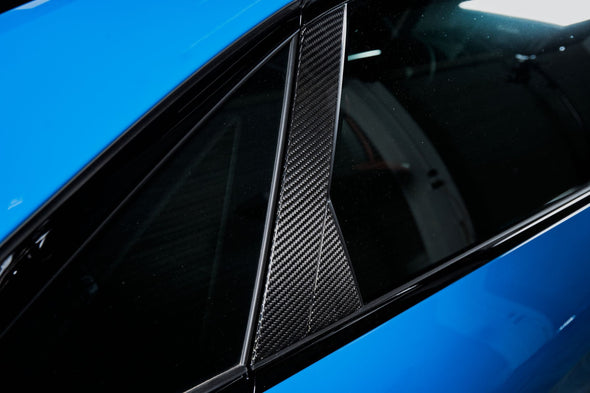 KARBEL CARBON DRY CARBON FIBER WINDOW PILLAR PANEL TRIM SET FOR AUDI S4 & A4 S LINE 2020-ON B9.5