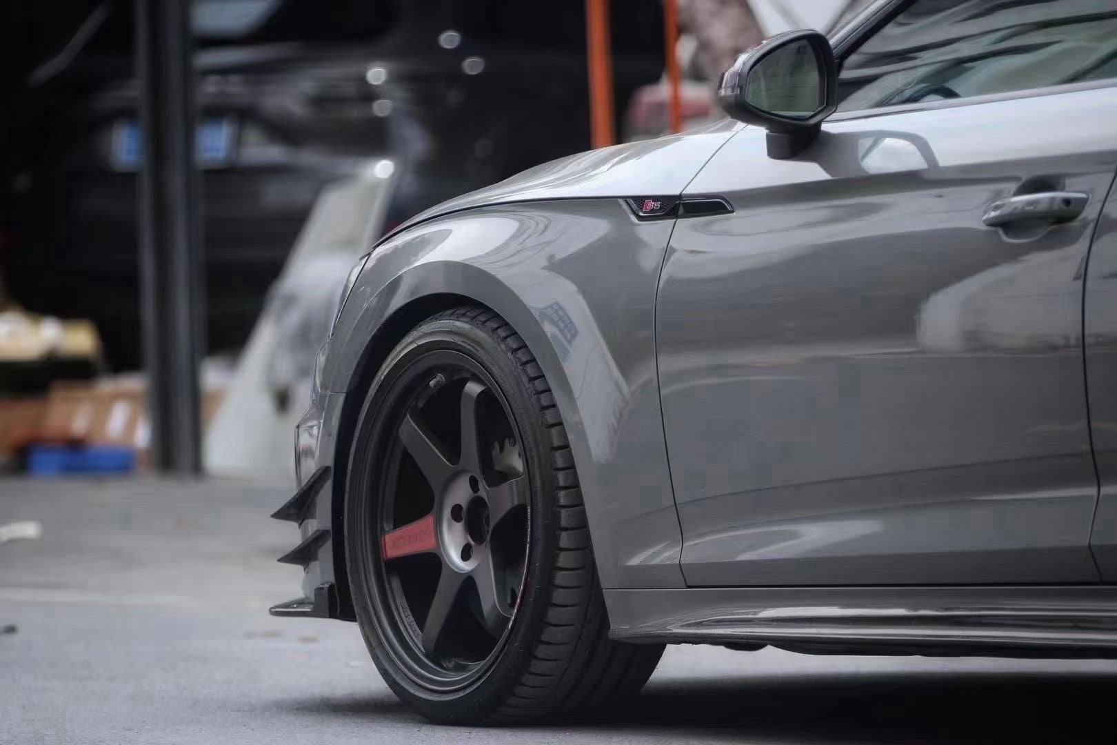 KARBEL CARBON DRY CARBON FIBER FRONT BUMPER CANARDS FOR AUDI S5 & A5 S LINE 2020-ON B9.5