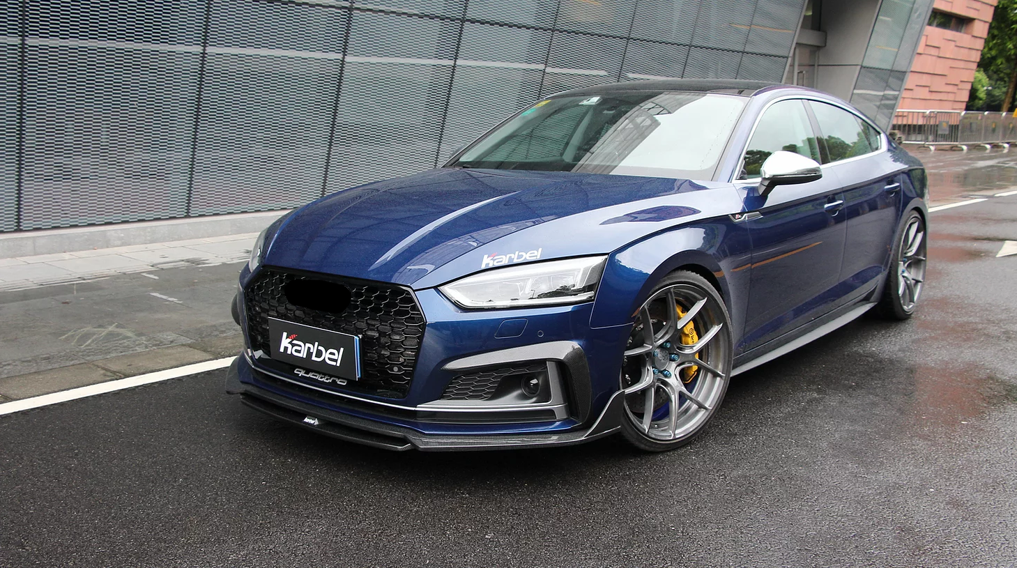 KARBEL CARBON DRY CARBON FIBER FRONT BUMPER UPPER VALENCES FOR AUDI S5 & A5 S LINE 2017-2019 B9