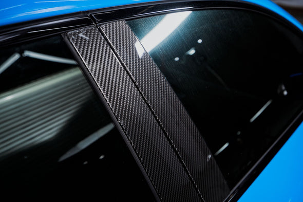 KARBEL CARBON DRY CARBON FIBER WINDOW PILLAR PANEL TRIM SET FOR AUDI S4 & A4 S LINE 2020-ON B9.5