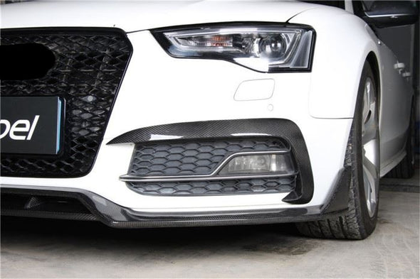 KARBEL CARBON DRY CARBON FIBER FRONT BUMPER UPPER VALENCES FOR AUDI A5 S LINE & S5 2012-2016 B8.5