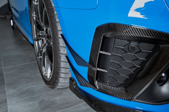 KARBEL CARBON DRY CARBON FIBER FRONT BUMPER CANARDS FOR AUDI S4 & A4 S LINE 2020-ON B9.5