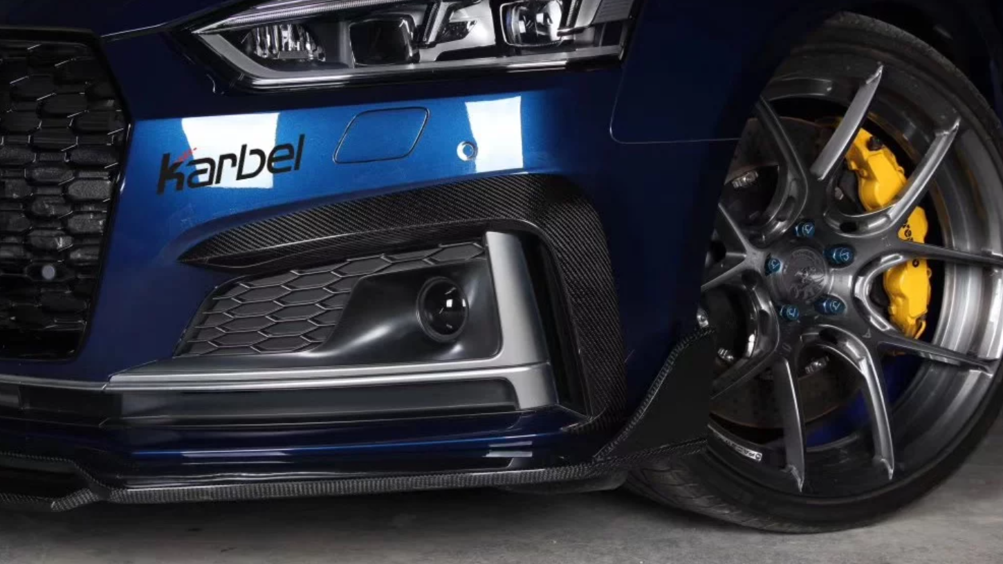 KARBEL CARBON DRY CARBON FIBER FRONT BUMPER UPPER VALENCES FOR AUDI S5 & A5 S LINE 2017-2019 B9