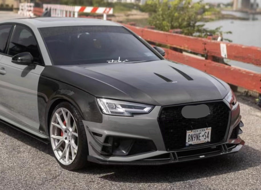KARBEL CARBON DRY CARBON FIBER FRONT LIP FOR AUDI S4 & A4 S LINE 2019 B9