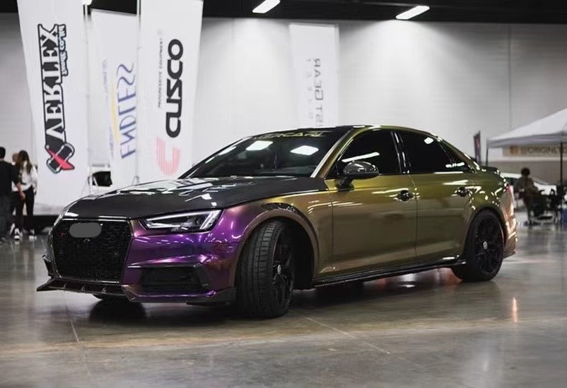 KARBEL CARBON DRY CARBON FIBER SIDE SKIRTS FOR AUDI S4 & A4 S LINE 2017-ON B9 B9.5