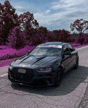 KARBEL CARBON DRY CARBON FIBER DOUBLE-SIDED HOOD BONNET FOR AUDI S4 & A4 S LINE & A4 2013-2016 B8.5
