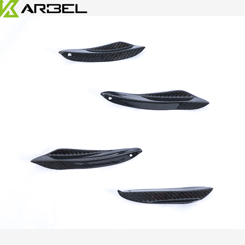 KARBEL CARBON DRY CARBON FIBER FRONT BUMPER CANARDS FOR AUDI S4 & A4 S LINE 2017-2018 B9