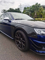 KARBEL CARBON DRY CARBON FIBER FRONT BUMPER CANARDS FOR AUDI S4 & A4 S LINE 2019 B9